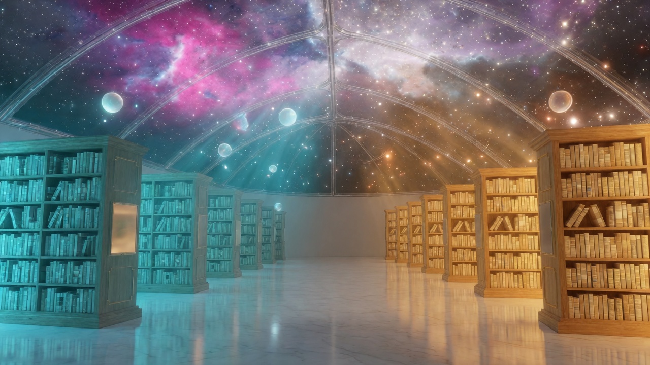 同一座圖書館的冷暖兩側大廳